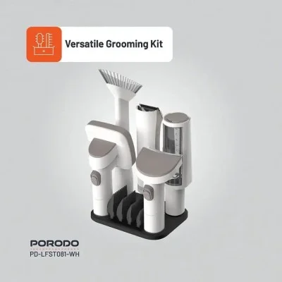 Porodo Lifestyle Pet Grooming Kit Trimmer & Vacuum - White